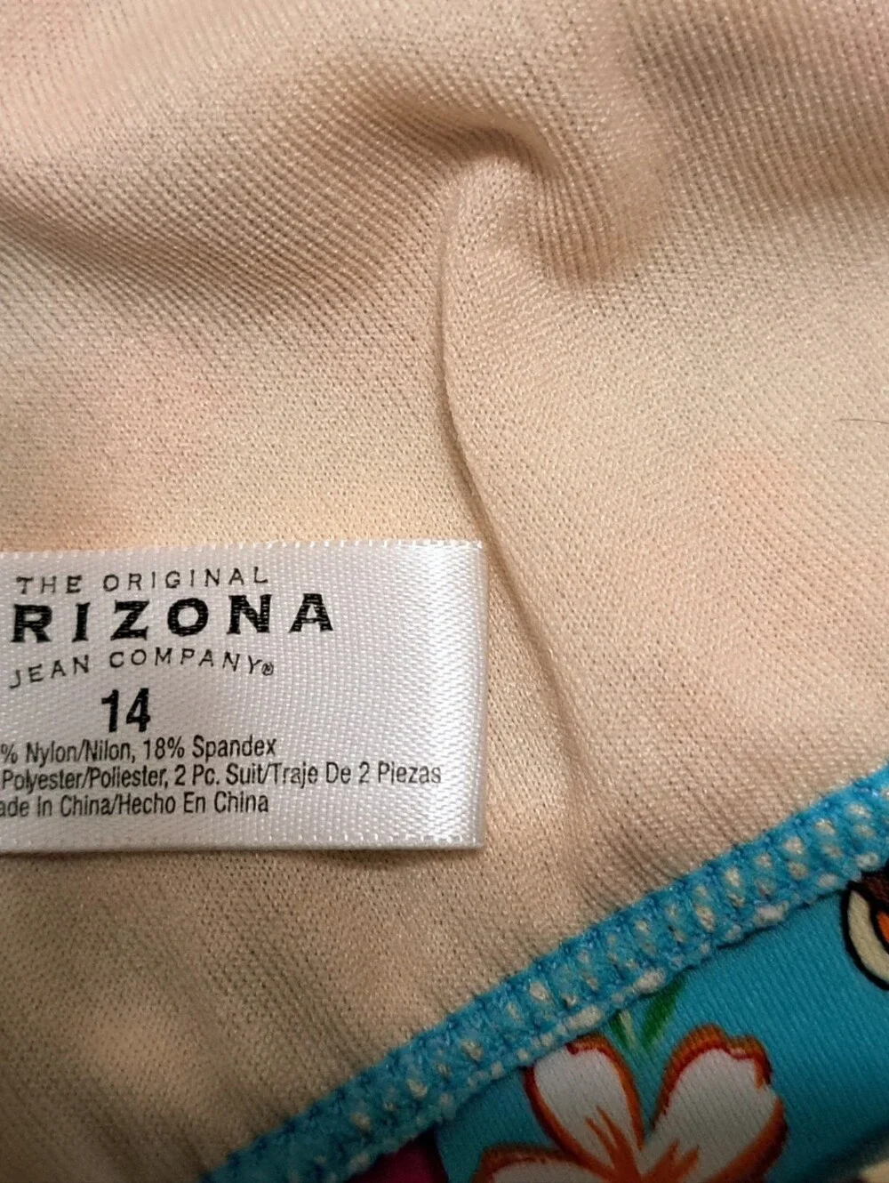 Arizona Big Girls Monkey  swimming suit, sz. 14